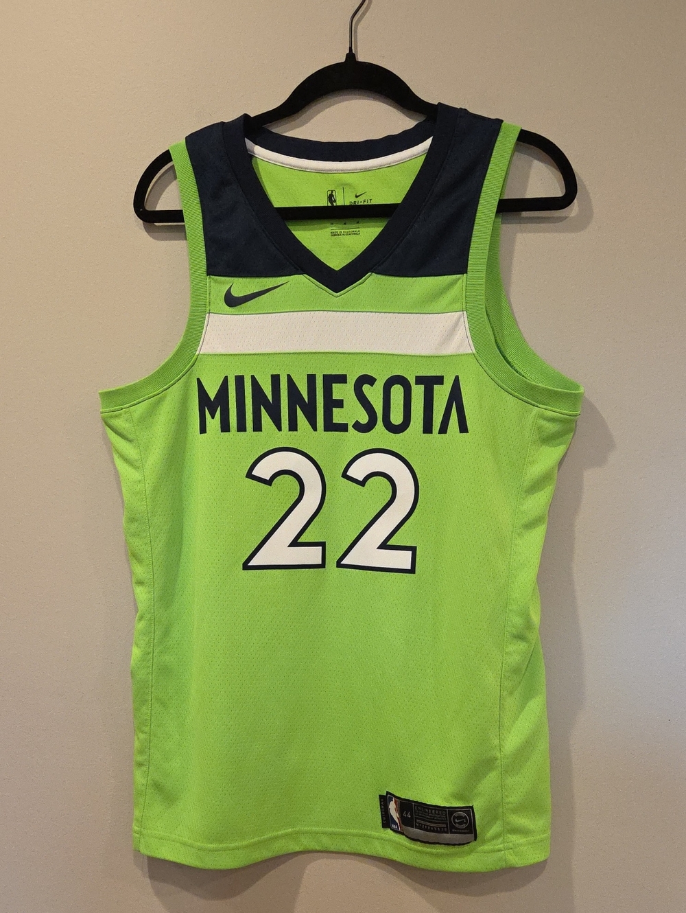 Nike Minnesota Wiggins #22 Neon Green Basketball Jersey